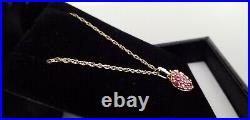 9ct Gold Diamond & Ruby Heart Necklace Pendant & Chain 2.2 Grams Boxed H/mark
