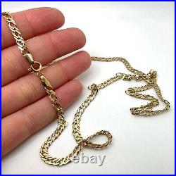 9ct Gold Double Curb Link Chain 9ct Yellow Gold Hallmarked 22 Inch 4mm Chain