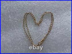 9ct Gold Elongated Flat Curb Link Necklace Excellent Length At 46cm -FREEPOST