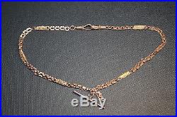 9ct Gold Fancy Link Watch Chain with Double Swivel 13.5 Long 12.7G Weight