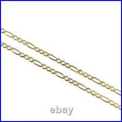 9ct Gold Figaro Chain Solid Links Ladies 1.8mm Wide 24 22 20 18 16