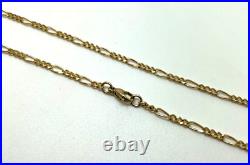 9ct Gold Figaro Link Chain Necklace 24 inch Yellow Gold Hallmarked Chain 2.5mm