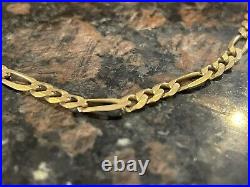 9ct Gold Figaro Necklace Chain 9.9grams Free Delivery