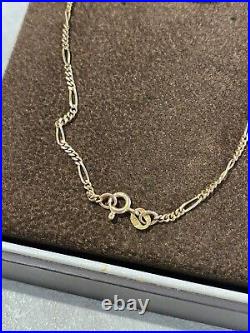 9ct Gold Figaro Necklace rare beautiful chain 15 inches gift classic italian