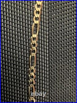 9ct Gold Figaro curb Chain necklace 22 13.26g Hallmarked 375