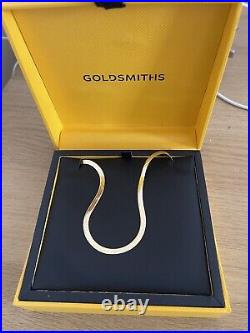 9ct Gold Flat Goldsmiths Womens Chain Necklace Hallmarked Pre-Owned