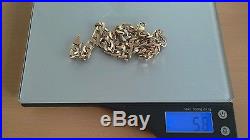 9ct Gold Flat Hammered Curb Chain Necklace 20 inch