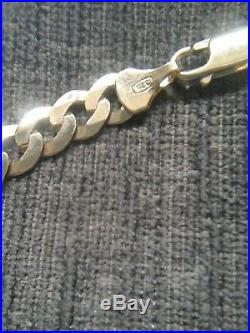 9ct Gold Flat Hammered Curb Chain Necklace 20 inch, 16 grams