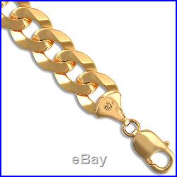 9ct Gold Flat Hammered Curb Chain Necklace 26 inch