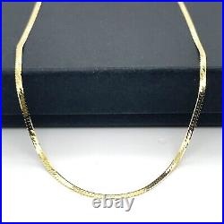 9ct Gold Flat Snake Chain Necklace Link 2mm Ladies Womens 16 17 18 inch New