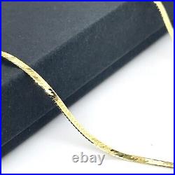 9ct Gold Flat Snake Chain Necklace Link 2mm Ladies Womens 16 17 18 inch New