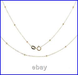 9ct Gold Flat Trace and Bead Ball Chain Necklace
