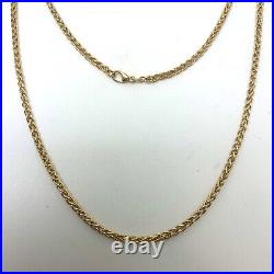 9ct Gold Fox Tail Link Chain 9ct Yellow Gold Hallmarked 16 inch 2.5mm Chain