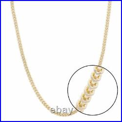 9ct Gold Franco Chain Necklace 16 INCH UK Hallmarked