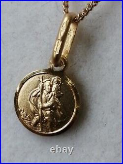 9ct Gold Girls St Christopher Pendant and Chain