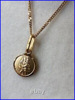 9ct Gold Girls St Christopher Pendant and Chain