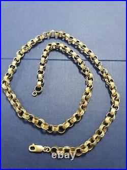 9ct Gold Half Patterned Belcher Chain 56g