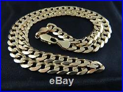 9ct Gold Hallmarked Heavy Curb Chain Mens, Womens 21 53cm / 42.8g