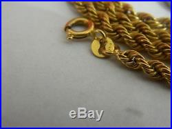 9ct Gold Hallmarked Stunning Rope Chain 24 61cm / 5.7g
