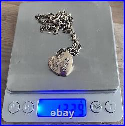 9ct Gold Heart Locket and Chain 13 grams