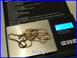 9ct Gold Heavy Box Link 21 chain Stunning 12.2g