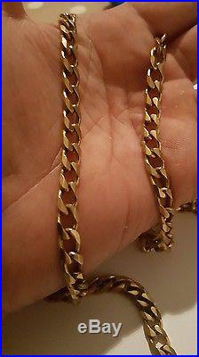 9ct Gold Heavy Curb Chain Length 22 50 grams