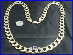 9ct Gold Heavy Curb Chain, Mens / Womens, 25 64cm / 102g Over 3.2 Oz