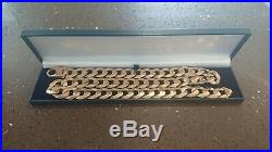9ct Gold Heavy Flat Curb Link Chain Necklace 25 long 168g (168 grams)