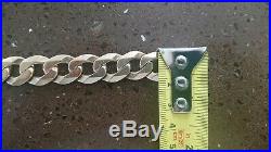 9ct Gold Heavy Flat Curb Link Chain Necklace 25 long 168g (168 grams)