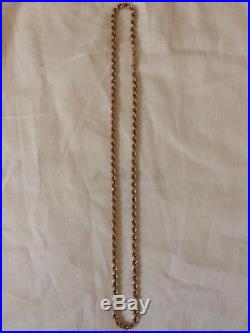 9ct Gold Heavy Rope Twist Chain Necklace Not Scrap