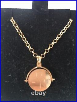 9ct Gold I Love You Spinning Pendant with 9ct gold belcher chain