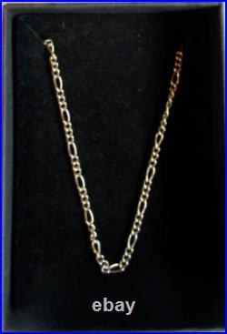 9ct Gold Italian Figaro Chain Hallmarked 3mm 18 Inch Gift Boxed Not Scrap