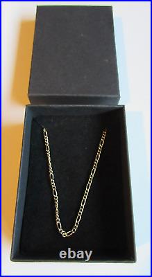 9ct Gold Italian Figaro Chain Hallmarked 3mm 18 Inch Gift Boxed Not Scrap