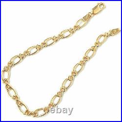 9ct Gold Ladies Bracelet Fancy Link Yellow 5mm Wide Fancy 3.4g 8 Inches