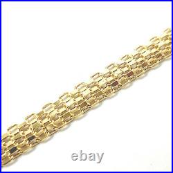 9ct Gold Ladies Bracelet Woven Flat Yellow NEW 6mm Wide 3.7g 7.5 Inches