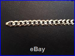 9ct Gold Large Heavy Gram Curb Neck Chain 30g & bracelet 15g total weight 45gms
