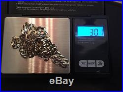 9ct Gold Large Heavy Gram Curb Neck Chain 30g & bracelet 15g total weight 45gms