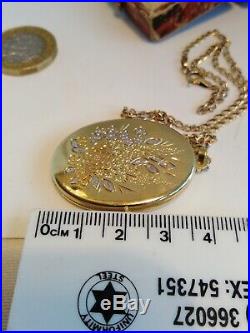 9ct Gold Large Photo Locket And Curb Chain
