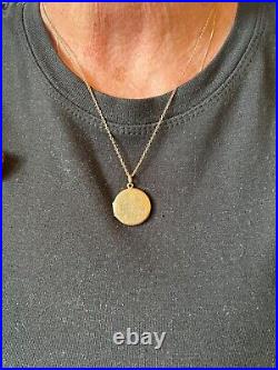 9ct Gold Locket & Chain Necklace Vintage 80s