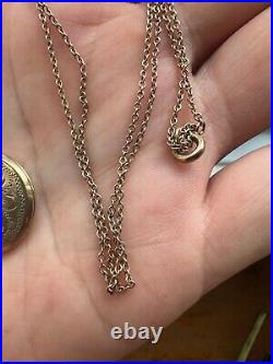 9ct Gold Locket & Chain Necklace Vintage 80s