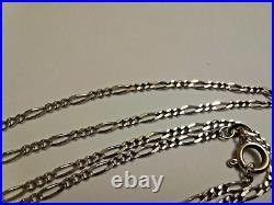 9ct Gold Long 20 Necklace Figaro Chain. 4.27 Grams Hallmarked