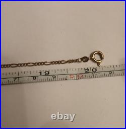 9ct Gold Long 20 Necklace Figaro Chain. 4.27 Grams Hallmarked