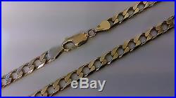 9ct Gold Long Length 26'' LARGE HEAVY Curb Link Neck Chain Necklace Buy It Now
