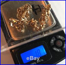9ct Gold Men's Vintage Bracelet Length 8 Weight 18.1g Stamped Quality Solid