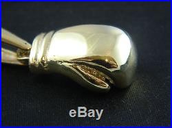 9ct Gold Mens, Boxing Glove Pendant 40mm, 24.1g / No Belcher, Curb Chain