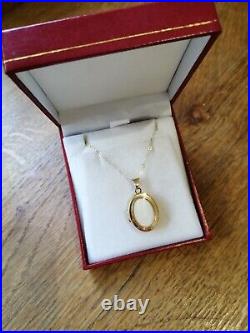 9ct Gold Mother of Pearl Oval Locket and Chain