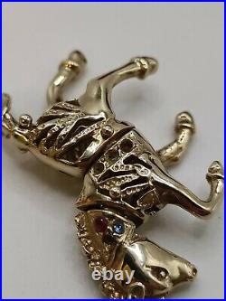 9ct Gold Moving Articulated Galloping Horse Pendant For Chain