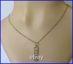 9ct Gold Necklace 9ct Gold Hallmarked Ingot Pendant & 9ct Gold Curb Chain