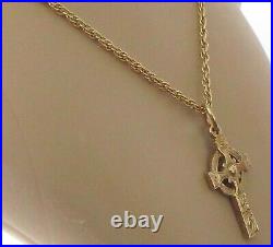 9ct Gold Necklace 9ct Yellow Celtic Cross Pendant & Chain (5.9g)