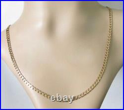 9ct Gold Necklace 9ct Yellow Gold Flat Curb Chain (22 inches)